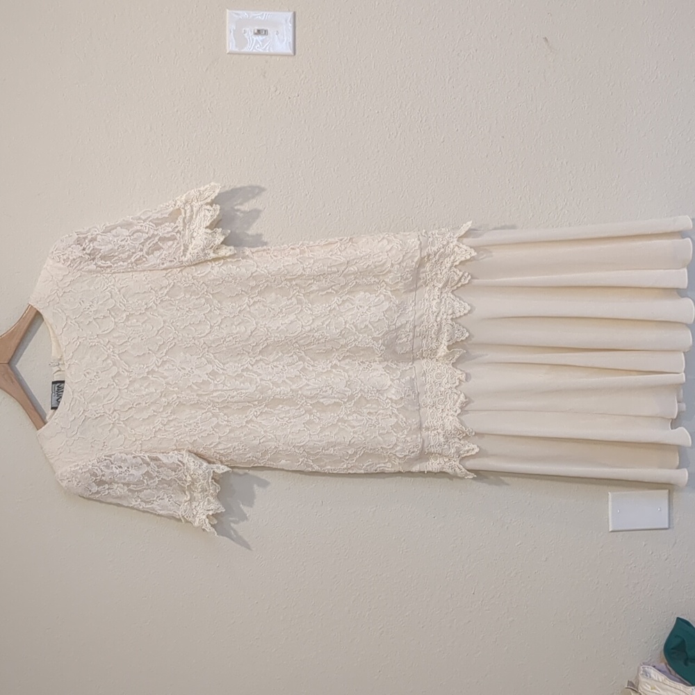 Vintage Ursula Lace Drop Waist Dress Size Small